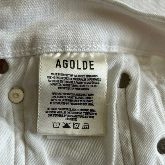 Agolde Sophie Mid Rise Ankle White Skinny Jeans In Phantom Size 27 - Picture 9 of 11